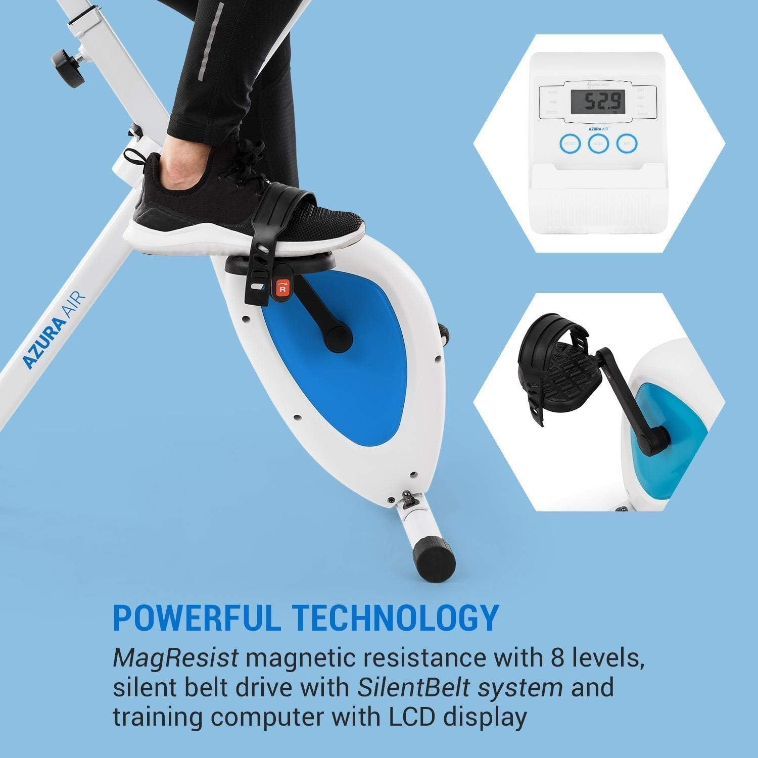 Foldable Magnetic Exercise Bike w/ LCD Monitor, Pulse Sensors & 8 Resistance