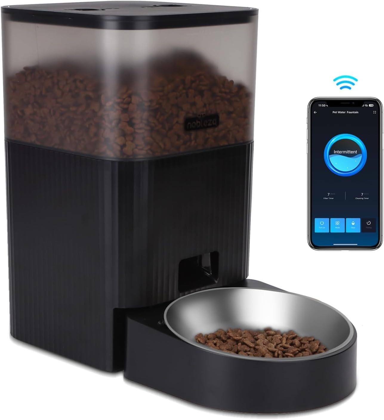 4.2L Smart Automatic Cat Feeder WiFi App Alexa Voice Food Dispenser