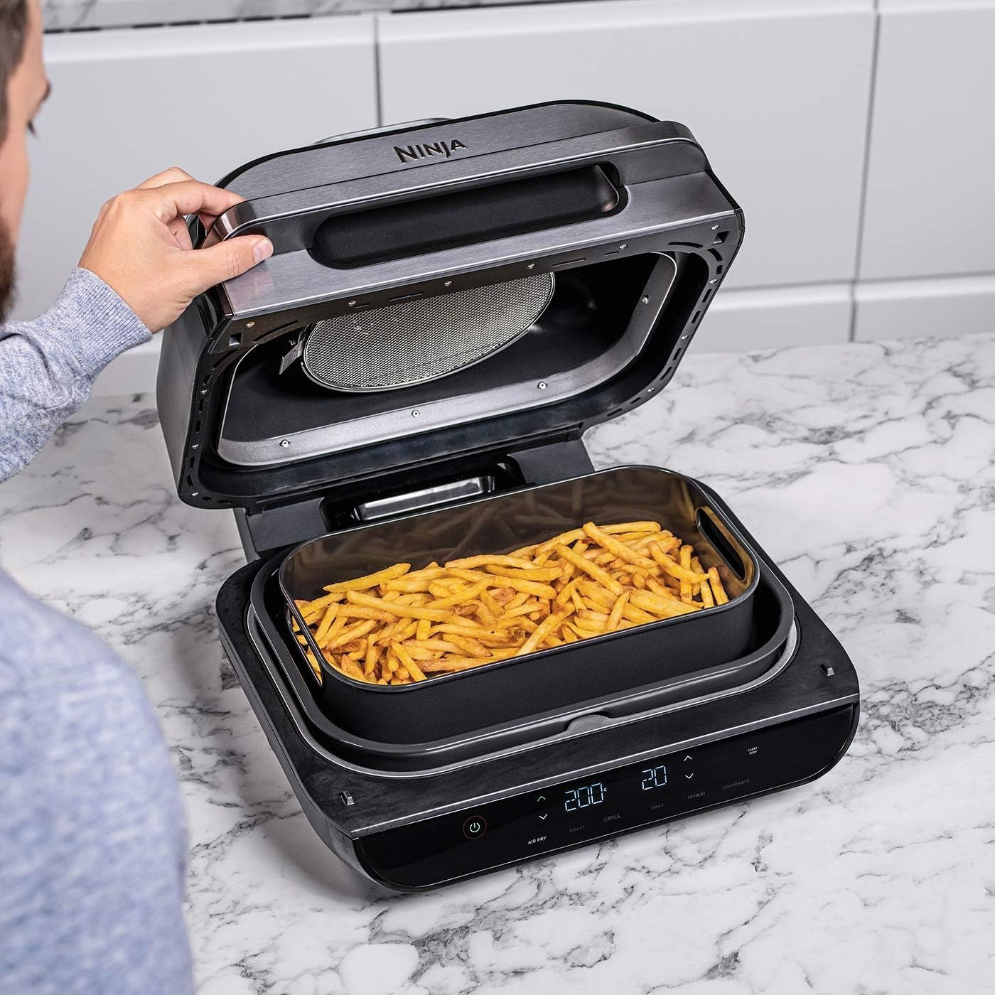 Health Grill Air Fryer 3.8L 6-in-1 Digital Probe + Nonstick Griddle Cup