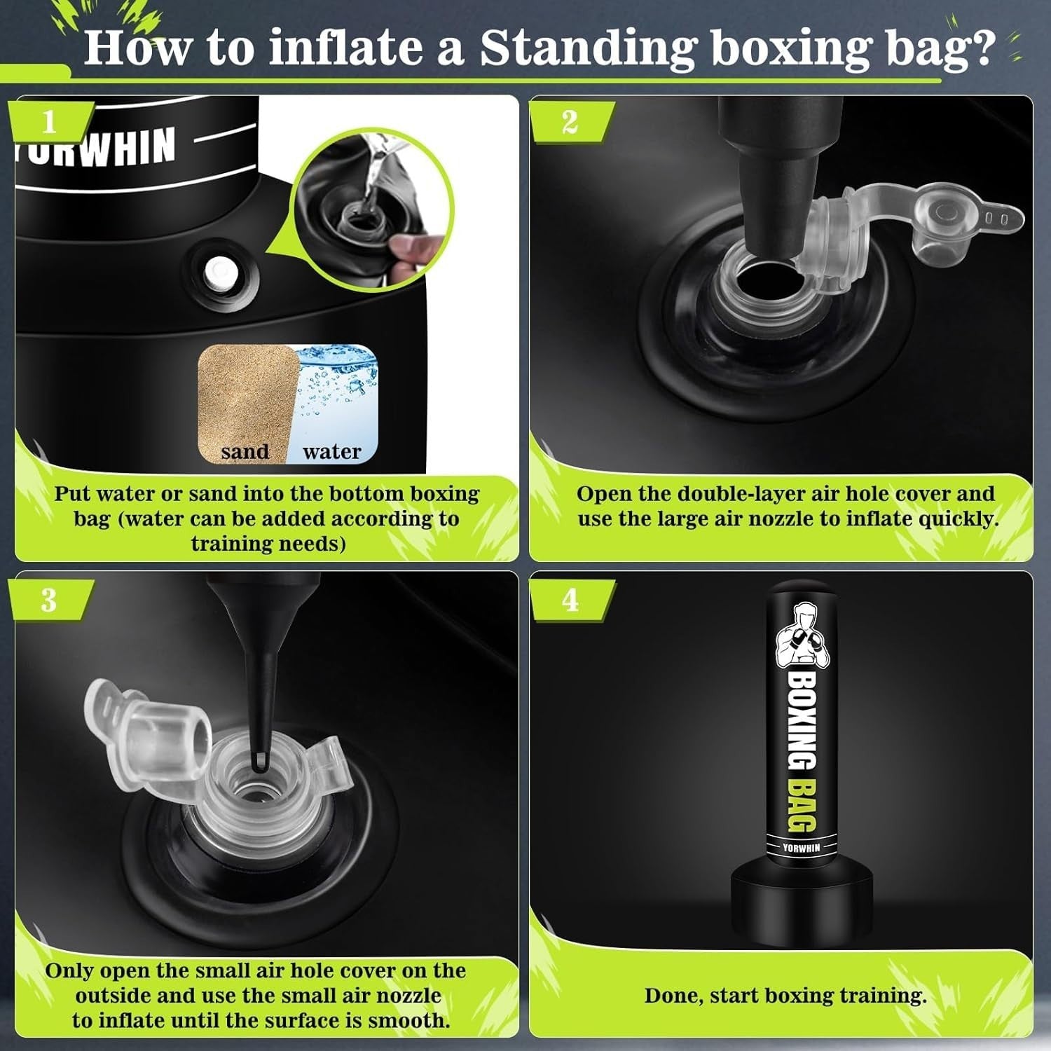 Inflatable 180cm Standing Boxing Bag Home MMA Kick Training