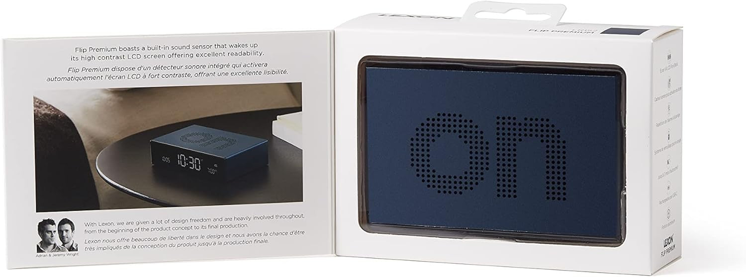 Red Flip Digital Alarm Clock Rechargeable LCD Touch Snooze Compact