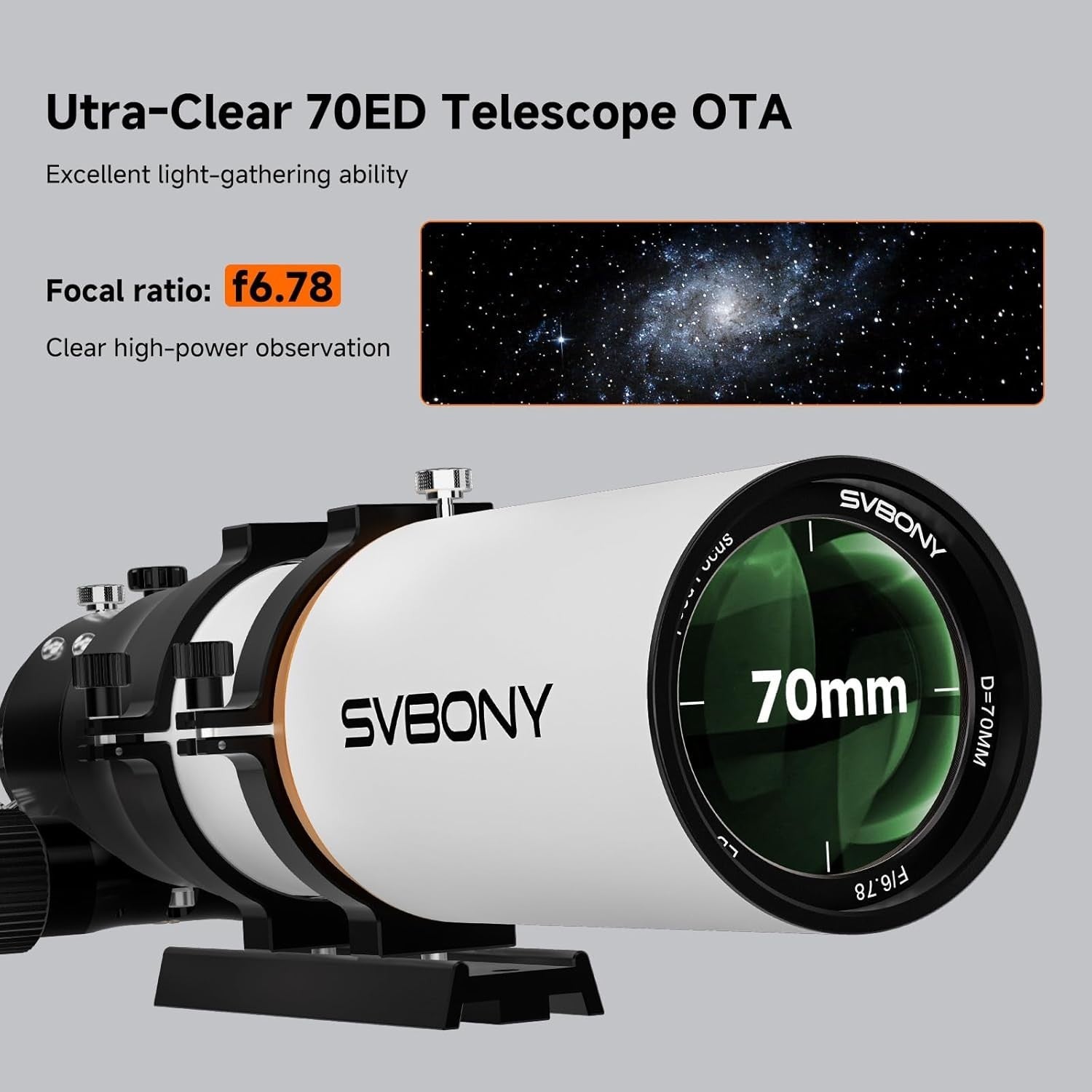 SV503 70MM F6.78 Flatfield ED Refractor OTA Black/White