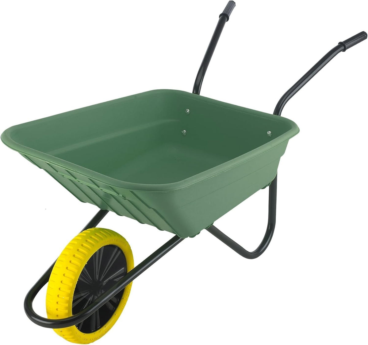 90L Garden Wheelbarrow Green - Puncture Proof Tyre w/ PP Plastic Tray 125kg Load