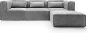 Light Grey L Shape Corner Sofa | Reversible Modular Couch 4 Seater