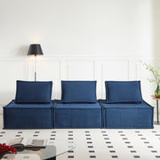3-Seater Corduroy Sofa Bed Modular Couch for Lounge, Flat, Guest Room
