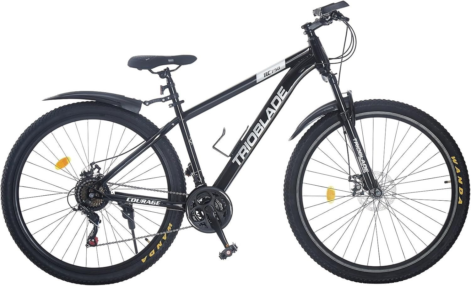 26" Black Mountain Bike 21-Speed Dual Disc Brakes Aluminum Frame Adult MTB