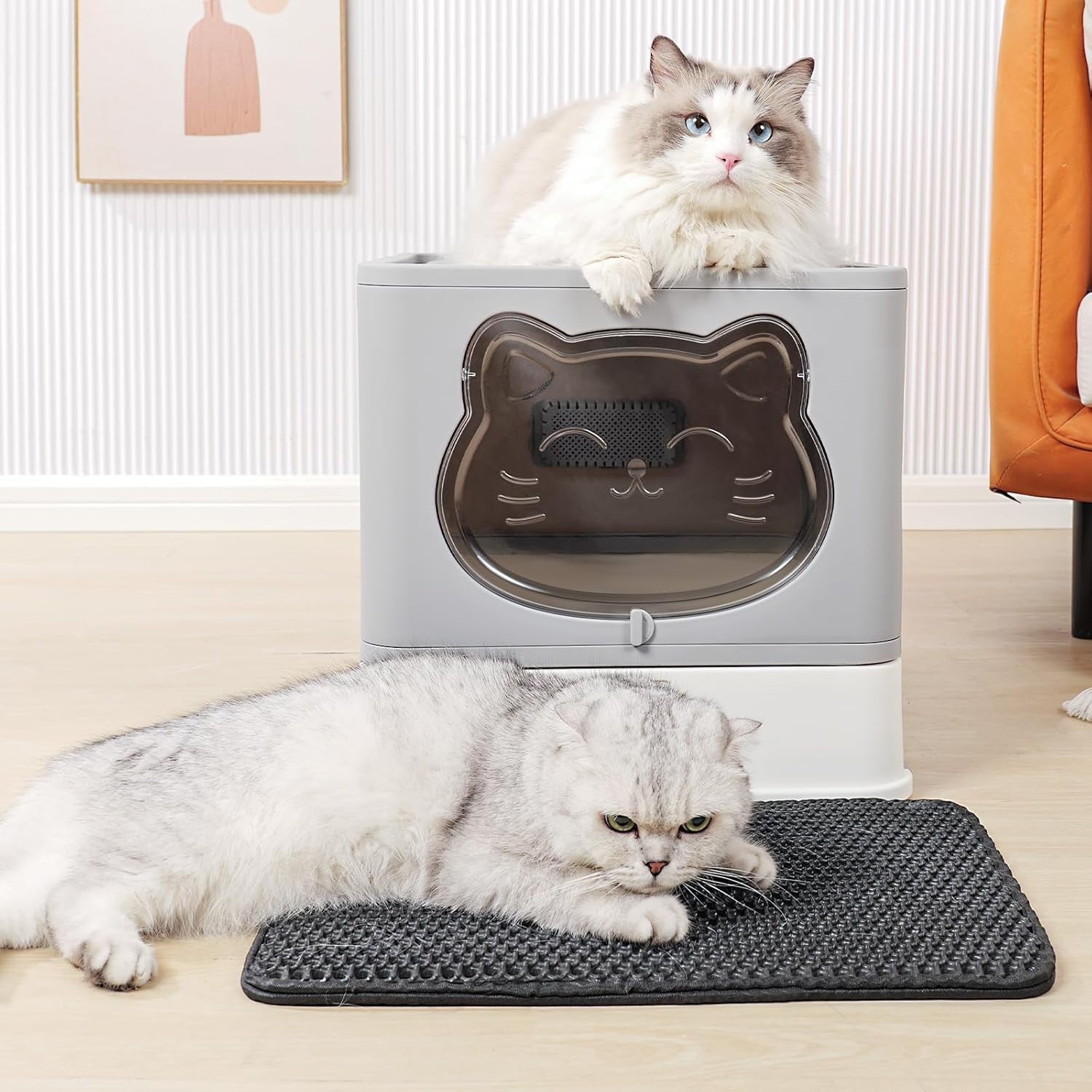XL Hooded Cat Litter Box Covered Enclosed Tray Drawer Odor Control