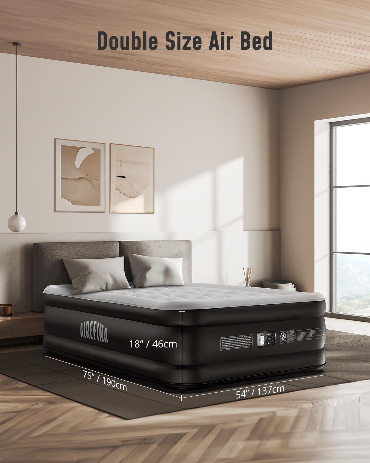 Luxury Double Air Mattress Built-In Electric Pump Raised Inflatable Bed