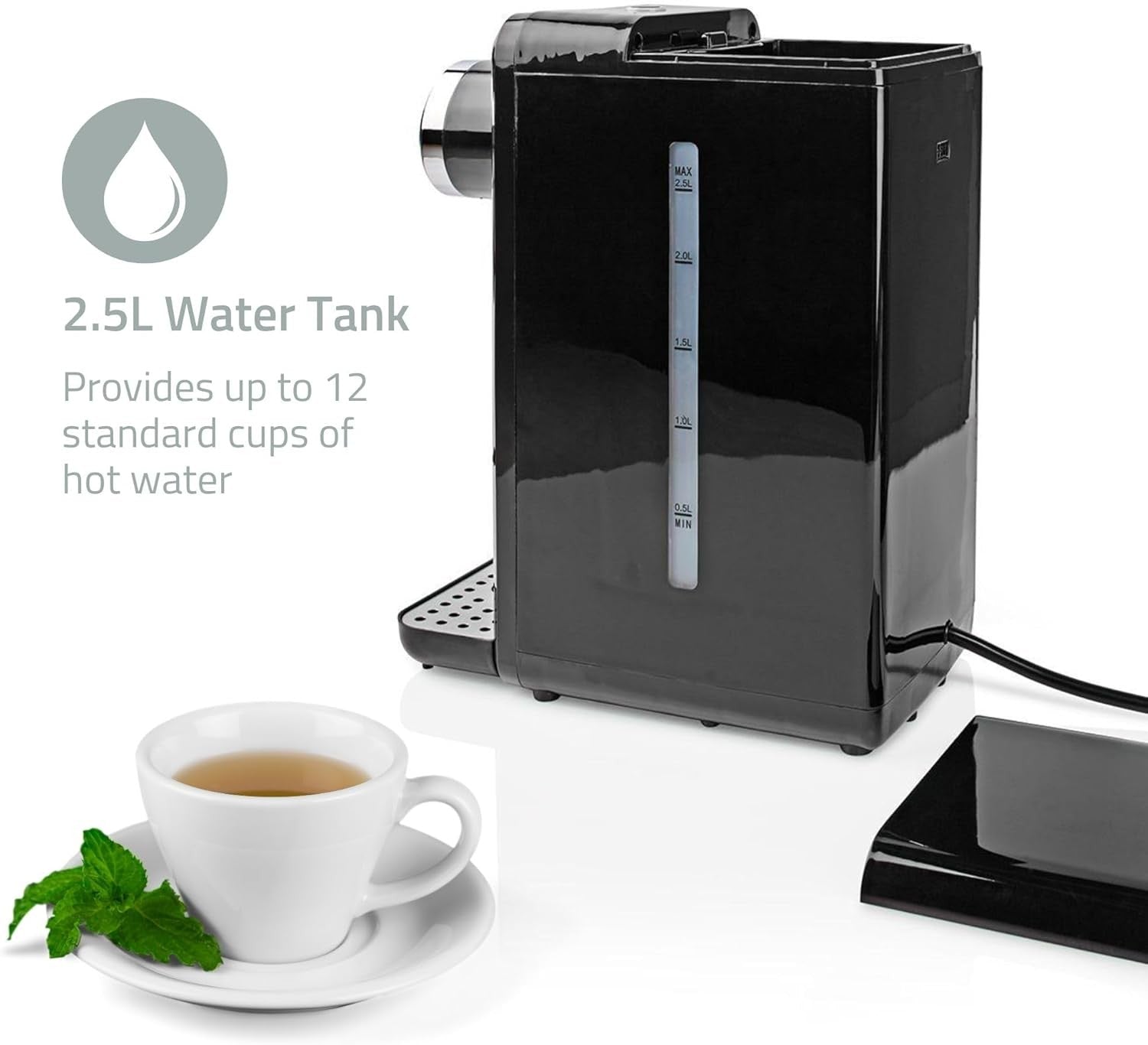 Instant Hot Water Dispenser 2600W 2.5L Fast Boil One Touch Safety Lock