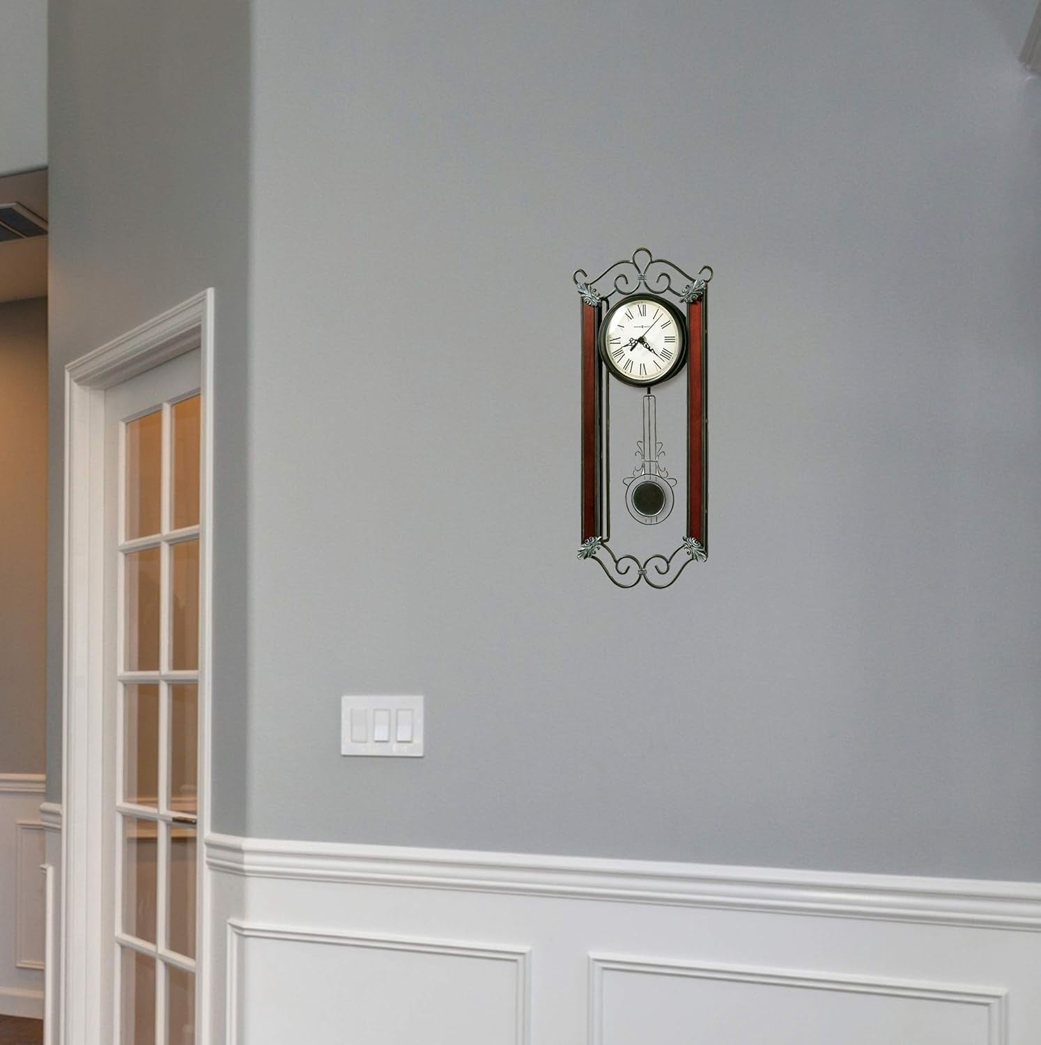 Antique Style Wrought Iron Wall Clock with Quartz Movement & Silent Ticking