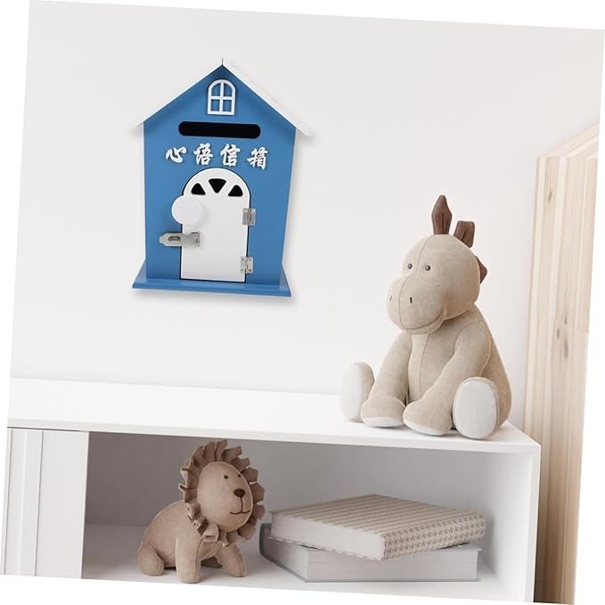 Lockable Wall Mounted Mailbox Blue – Secure Outdoor Post Box for Kids & Home Use