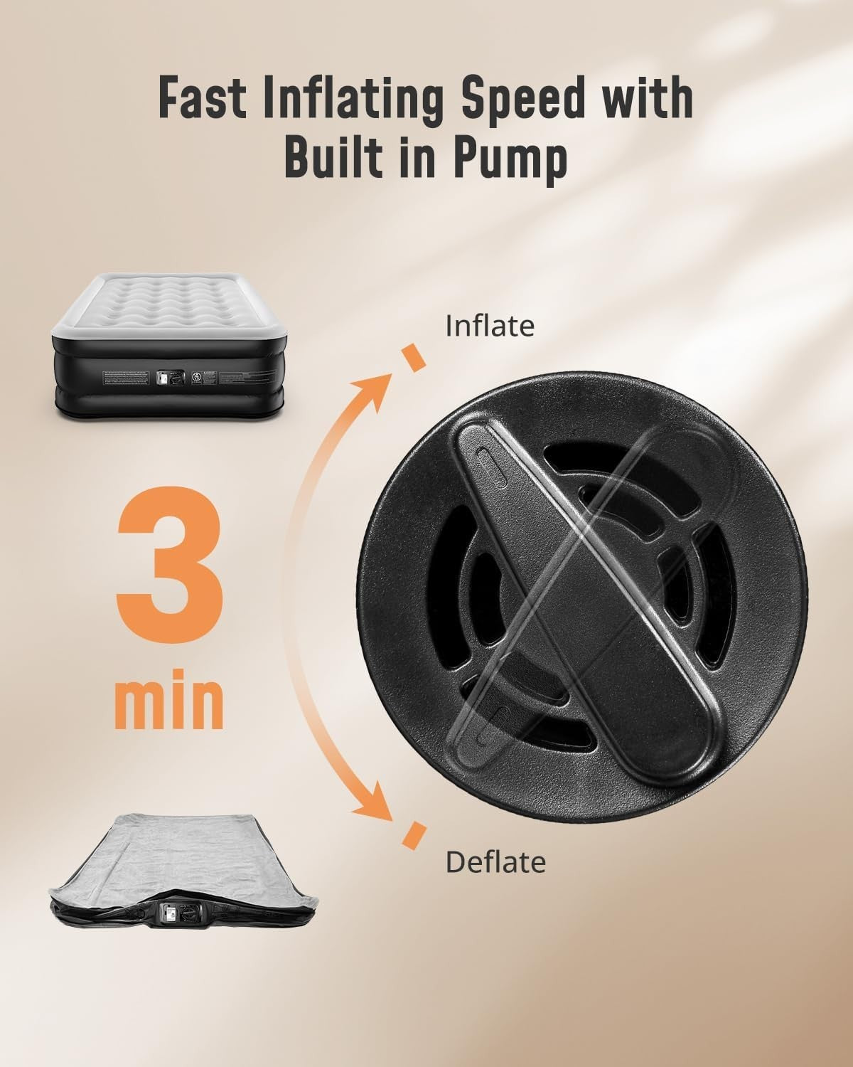 Luxury Double Air Mattress Built-In Electric Pump Raised Inflatable Bed