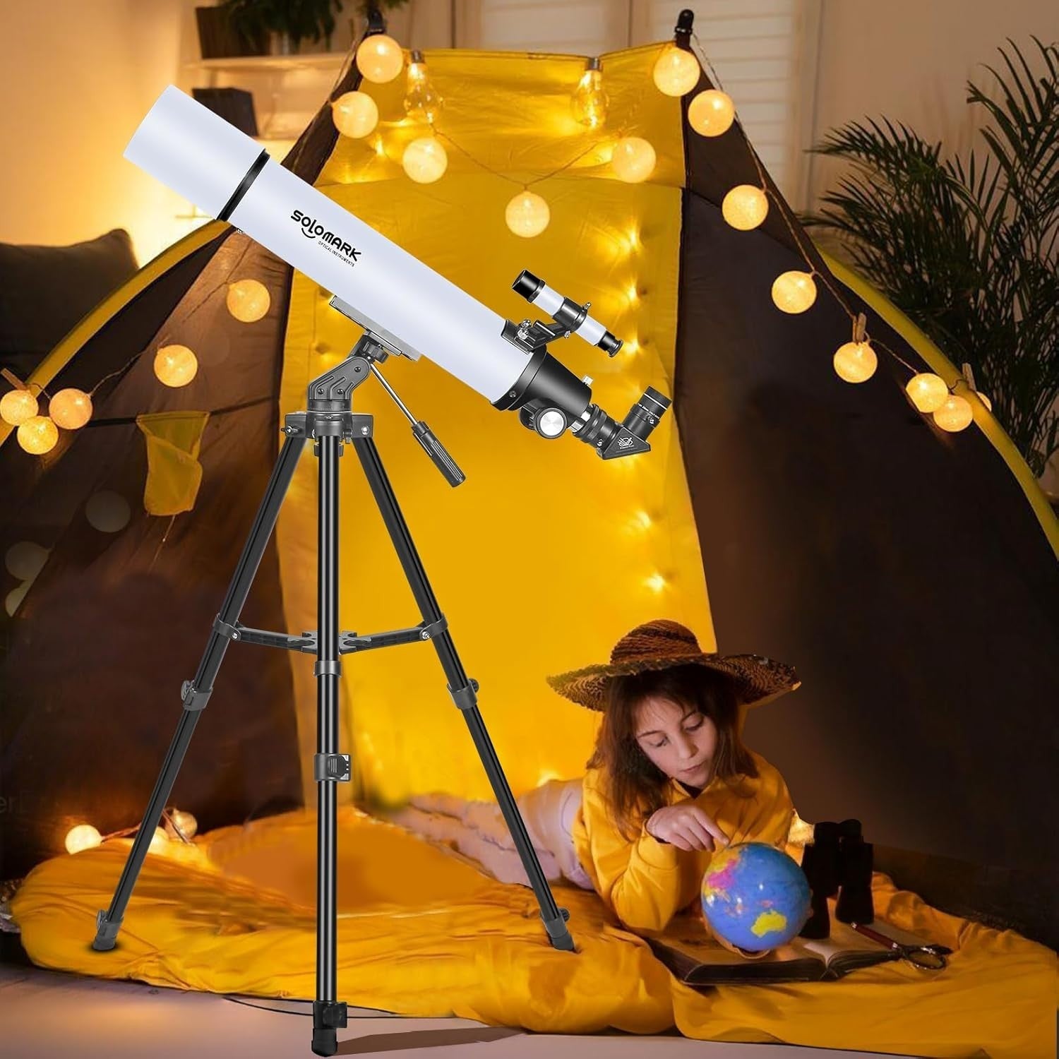 80mm Refractor Telescope 900mm for Adults & Beginners with Phone Adapter