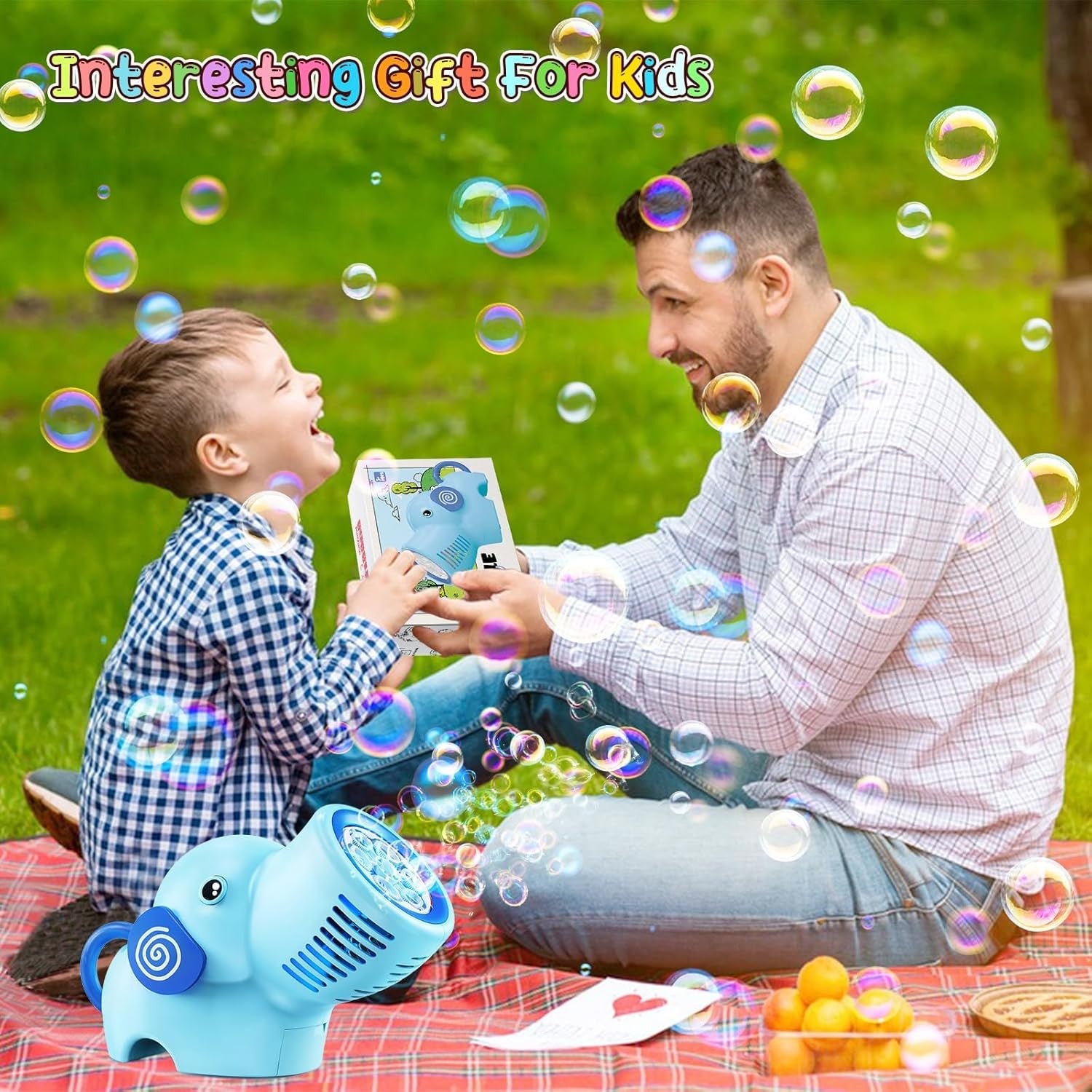 Bubble Gun LED Lights 10000 Bubbles Blue Toy