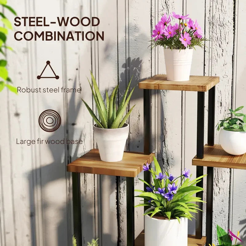 7-Tier Corner Plant Stand – Tall Indoor/Outdoor Tiered Display Rack