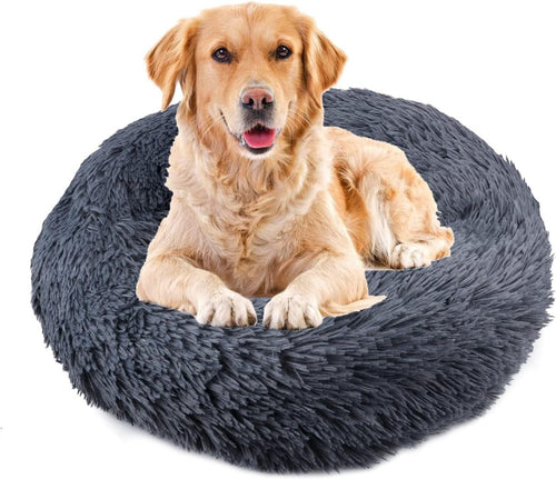 90cm XXL Calming Dog Cat Bed Plush Donut Washable