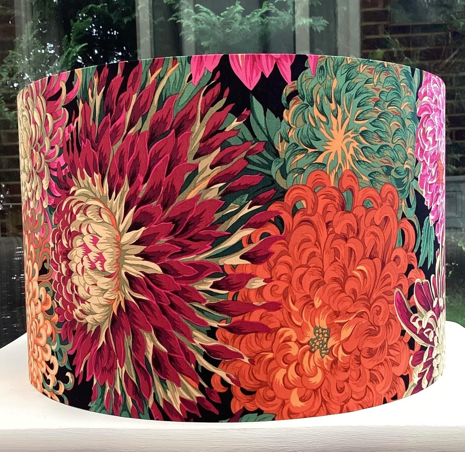 Handmade Red Floral Lampshade Ceiling or Table Lamp Shade Modern Decor