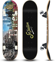 31" Complete Skateboard Maple Double Kick Trick Board Teens Adults Beginners