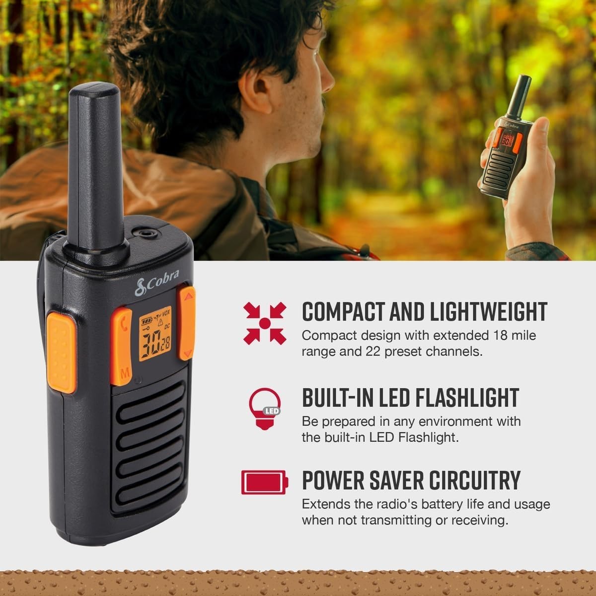 Long Range Walkie Talkies 2 Pack 18 Mile VOX Weather Alert Radio