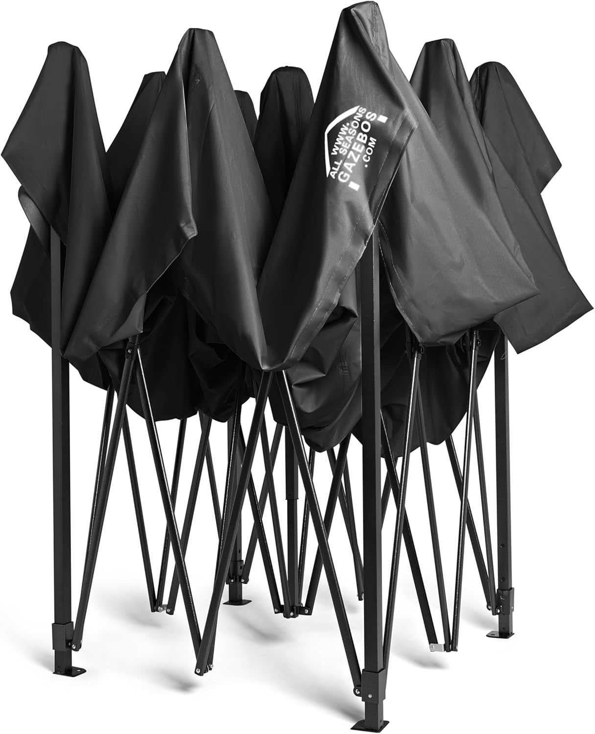 3x3M Black Pop Up Gazebo Heavy Duty Waterproof Outdoor Canopy With Accessories