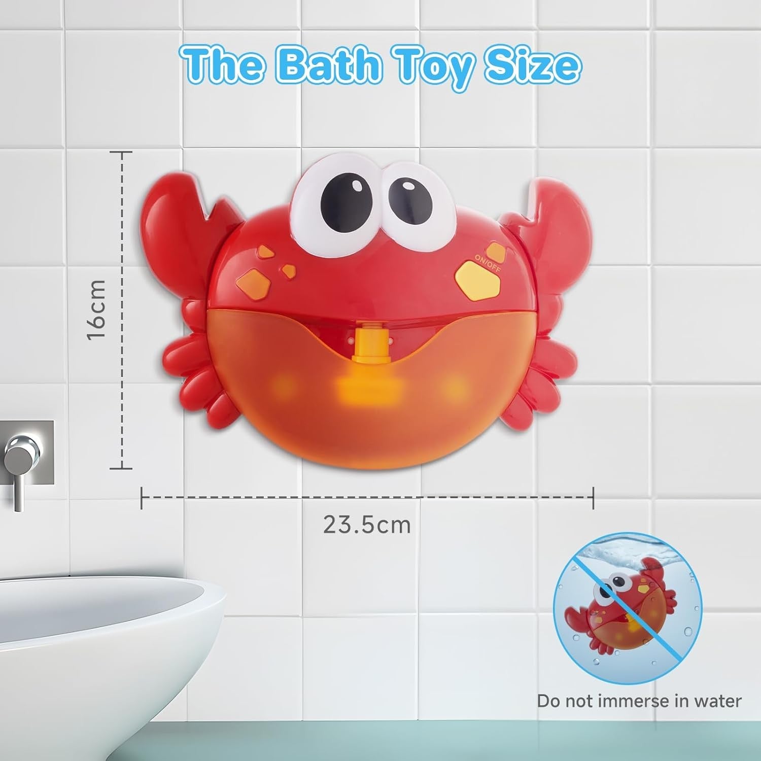 Crab Bath Bubble Machine with Music Baby Toddler Bath Toy Red