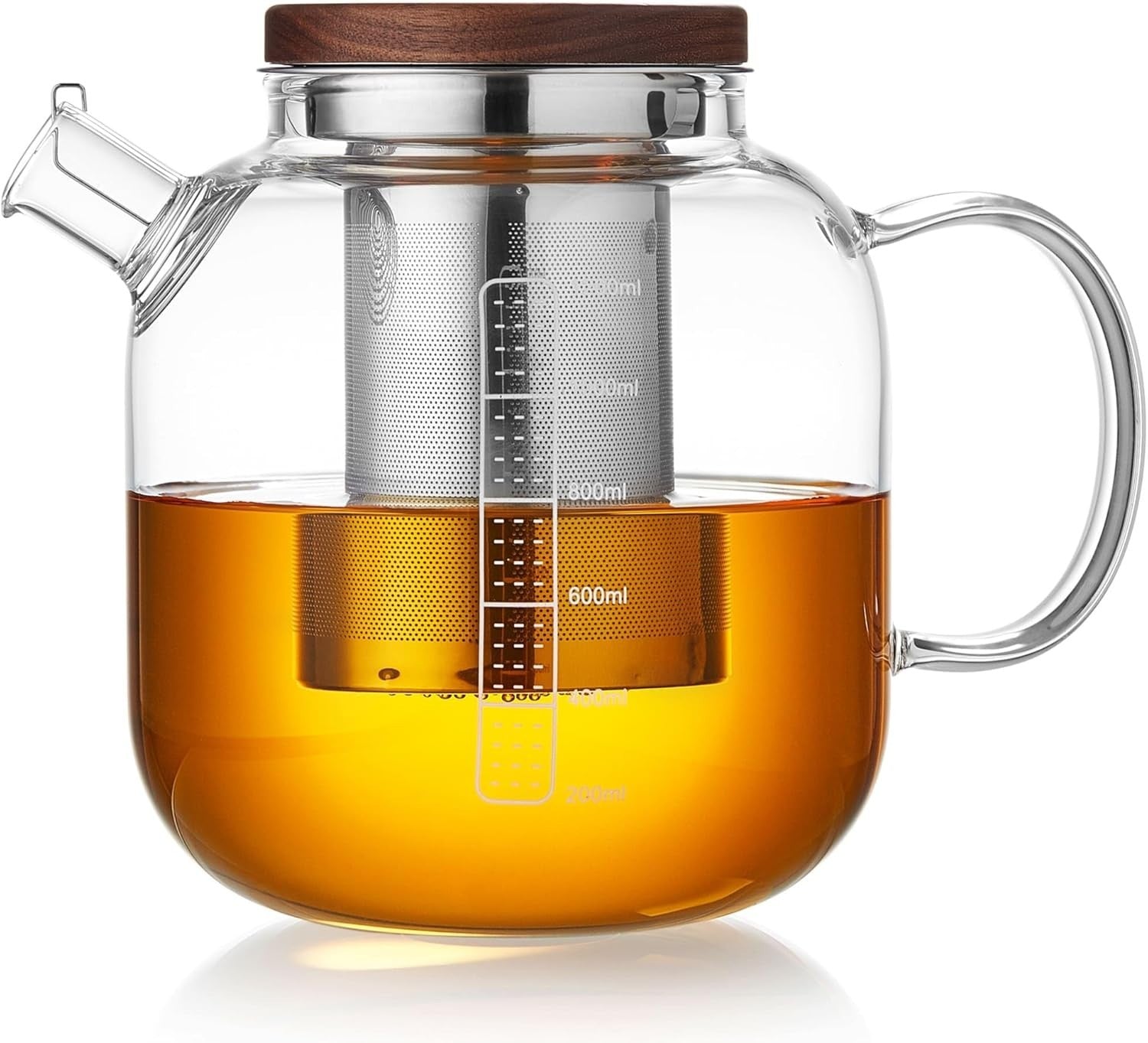 40oz Glass Teapot with Infuser Heat Resistant Borosilicate Tea Pot Lid