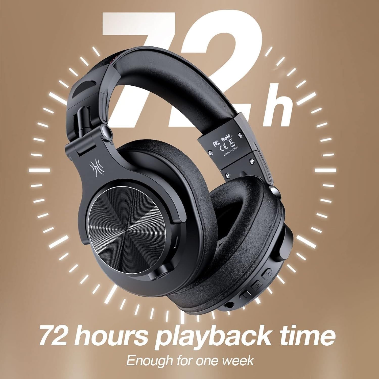 OneOdio A70 Bluetooth 5.2 Over Ear Headphones 72H Playtime DJ Studio Sound