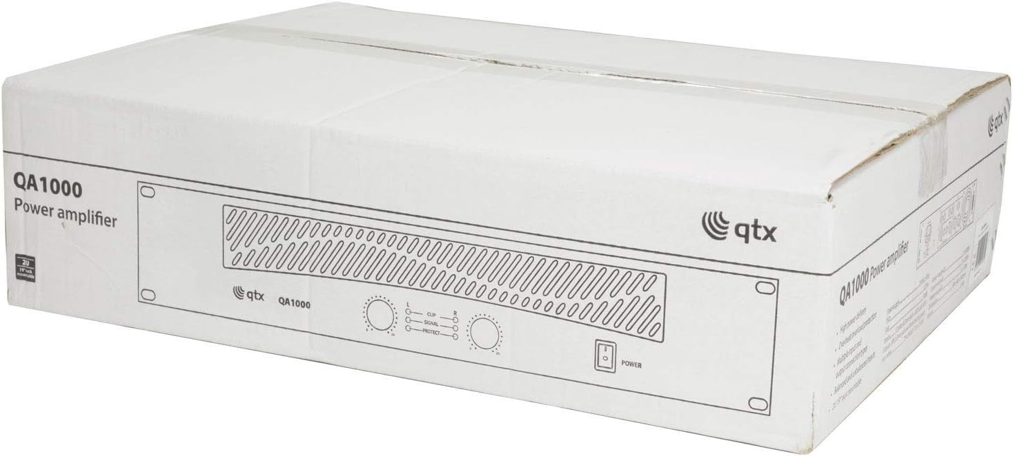 QA1000 1000W Stereo Power Amplifier 2U Rack Mount Balanced Inputs