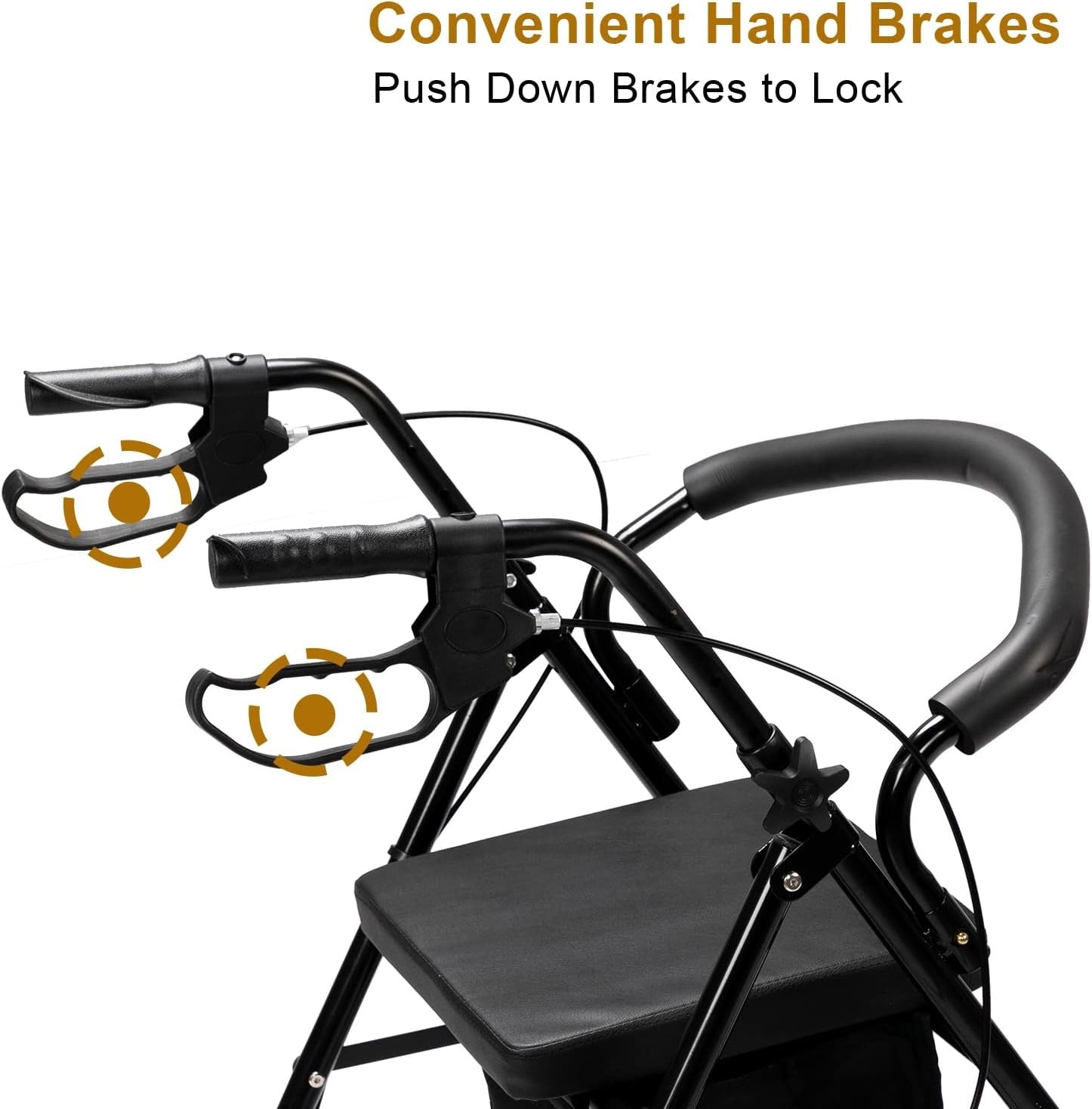 Lightweight Rollator Walker with Seat Folding All Terrain 8” Wheels