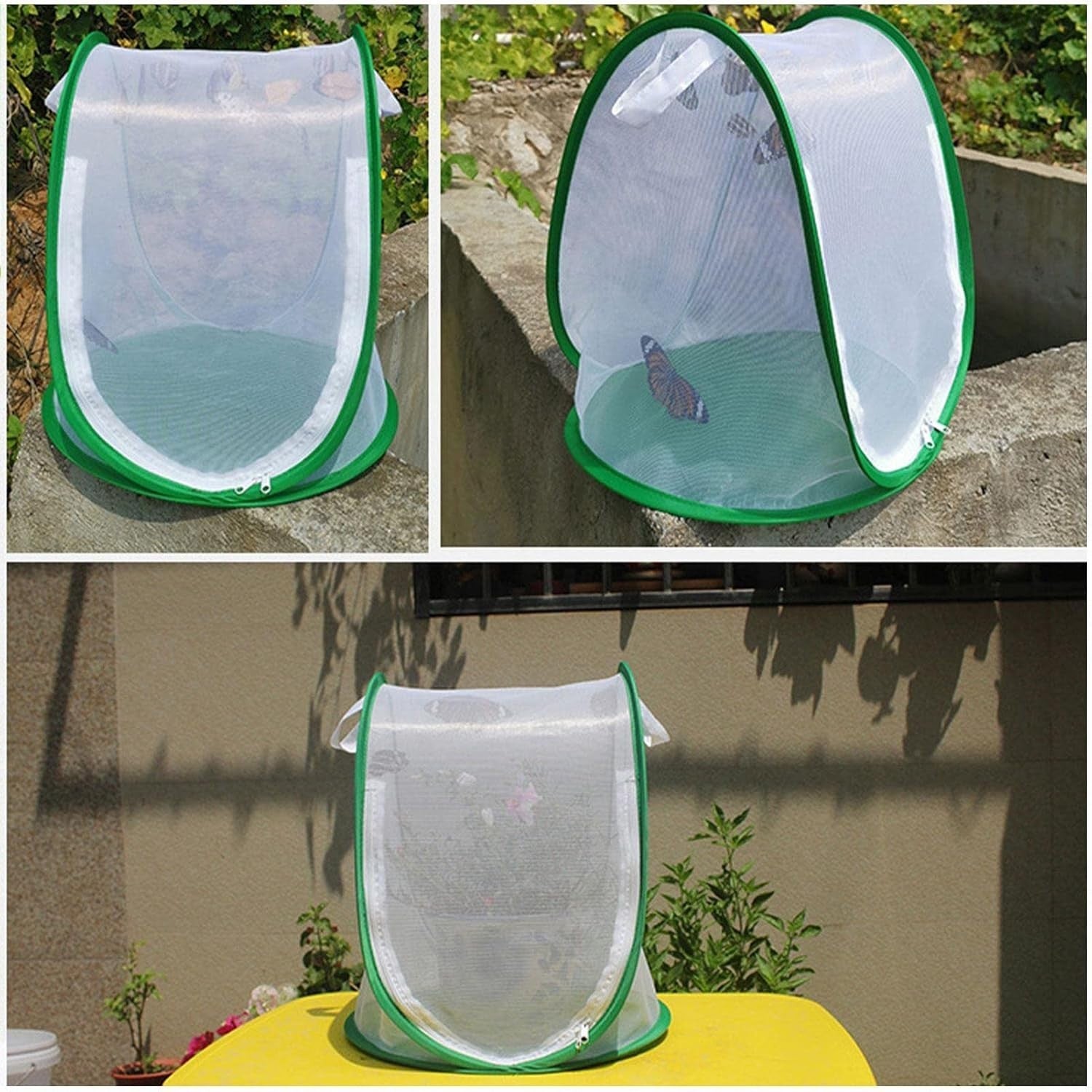 Mini Pop-Up Greenhouse Plant Cover Portable Grow Tent with Zipper Door