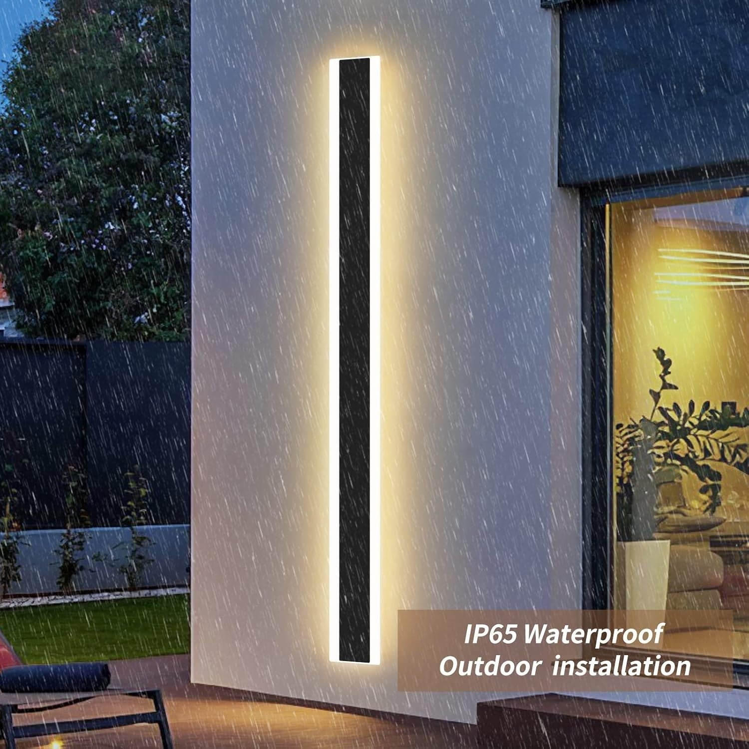 Modern Outdoor Wall Light 35W LED 3000K Warm White, IP65 Waterproof 100CM