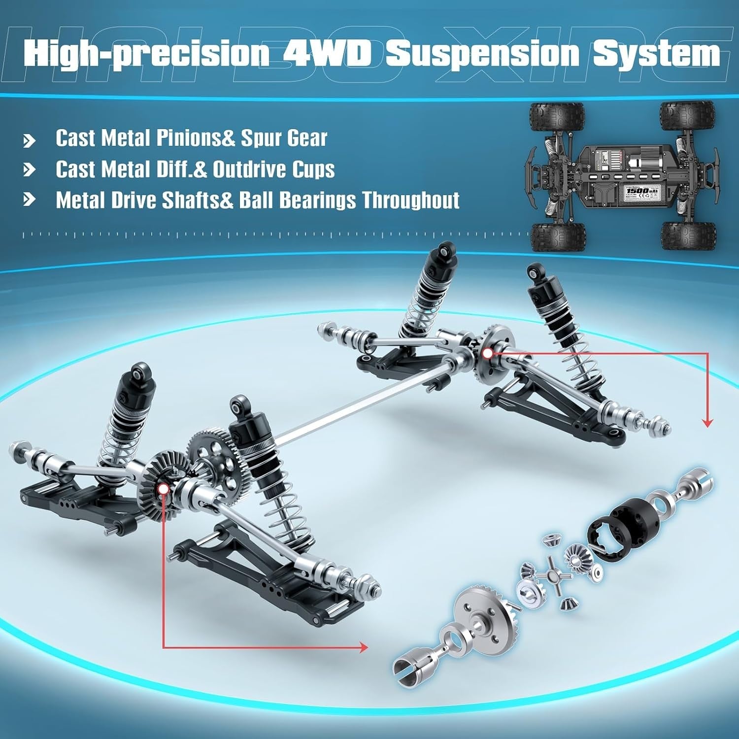 1:14 4WD RC Monster Truck 39KPH Waterproof Off-Road Car 2.4GHz Electric 4x4