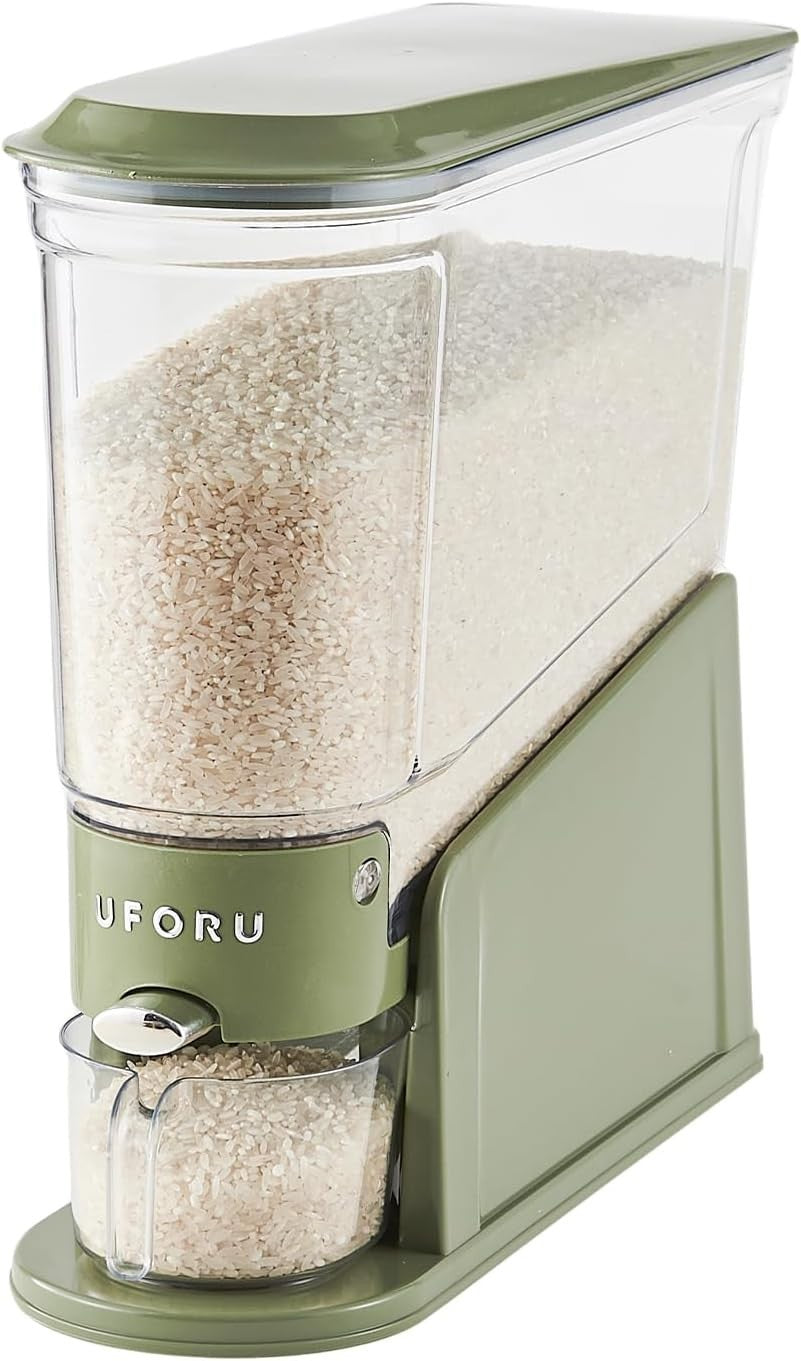 11LBS Slim Rice Dispenser BPA Free Airtight Bin