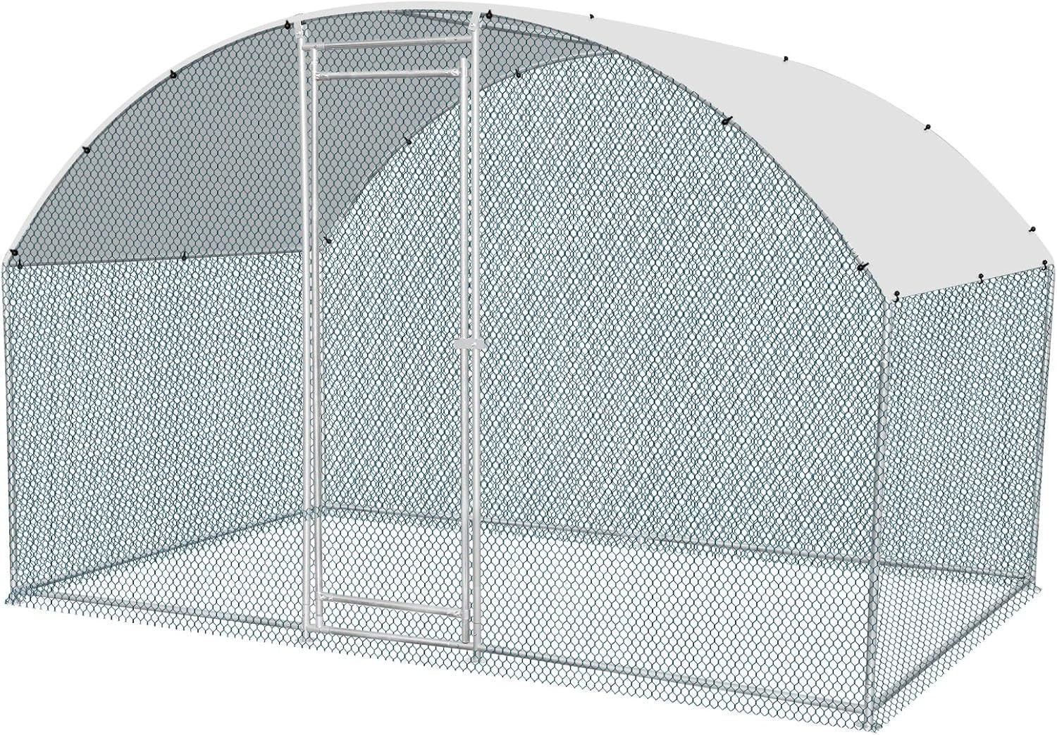 2x3x2m Walk In Metal Chicken Coop Run w Cover