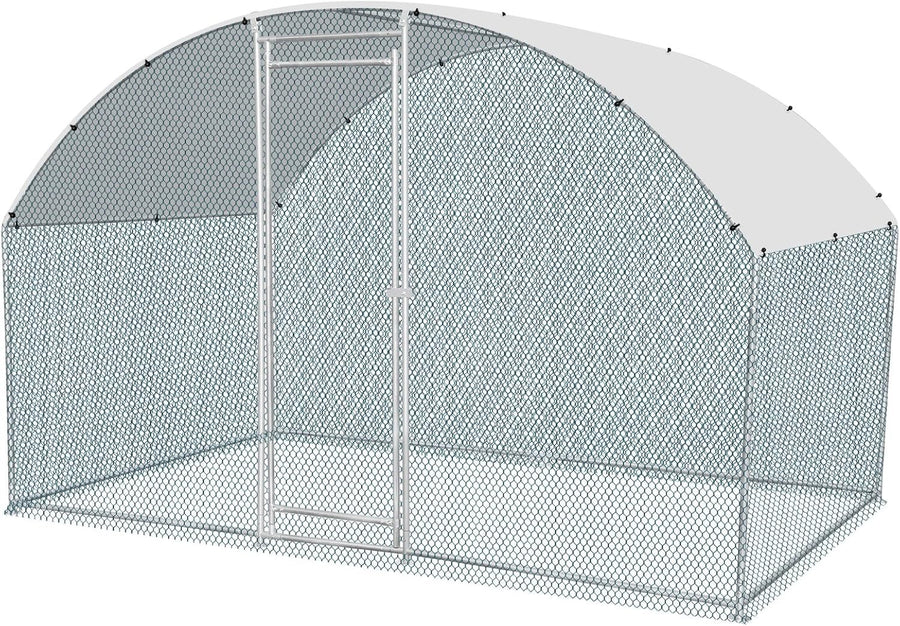 2x3x2m Walk In Metal Chicken Coop Run w Cover