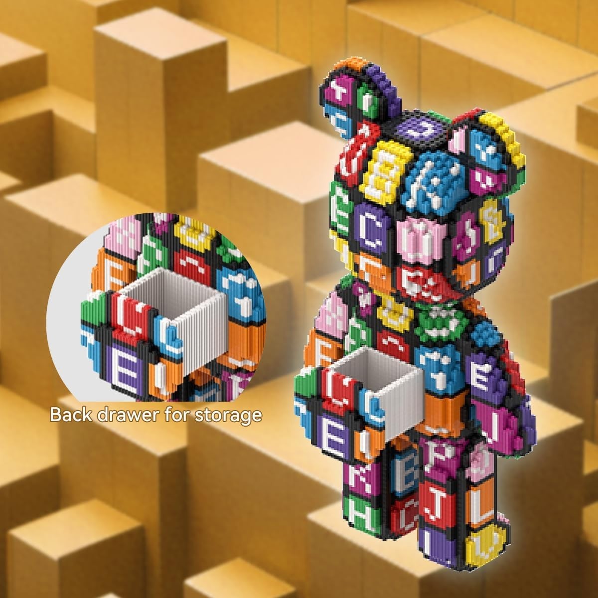 6800Pcs Letter Brick Bear Kit Collectible Display Toy Adult Kids Gift