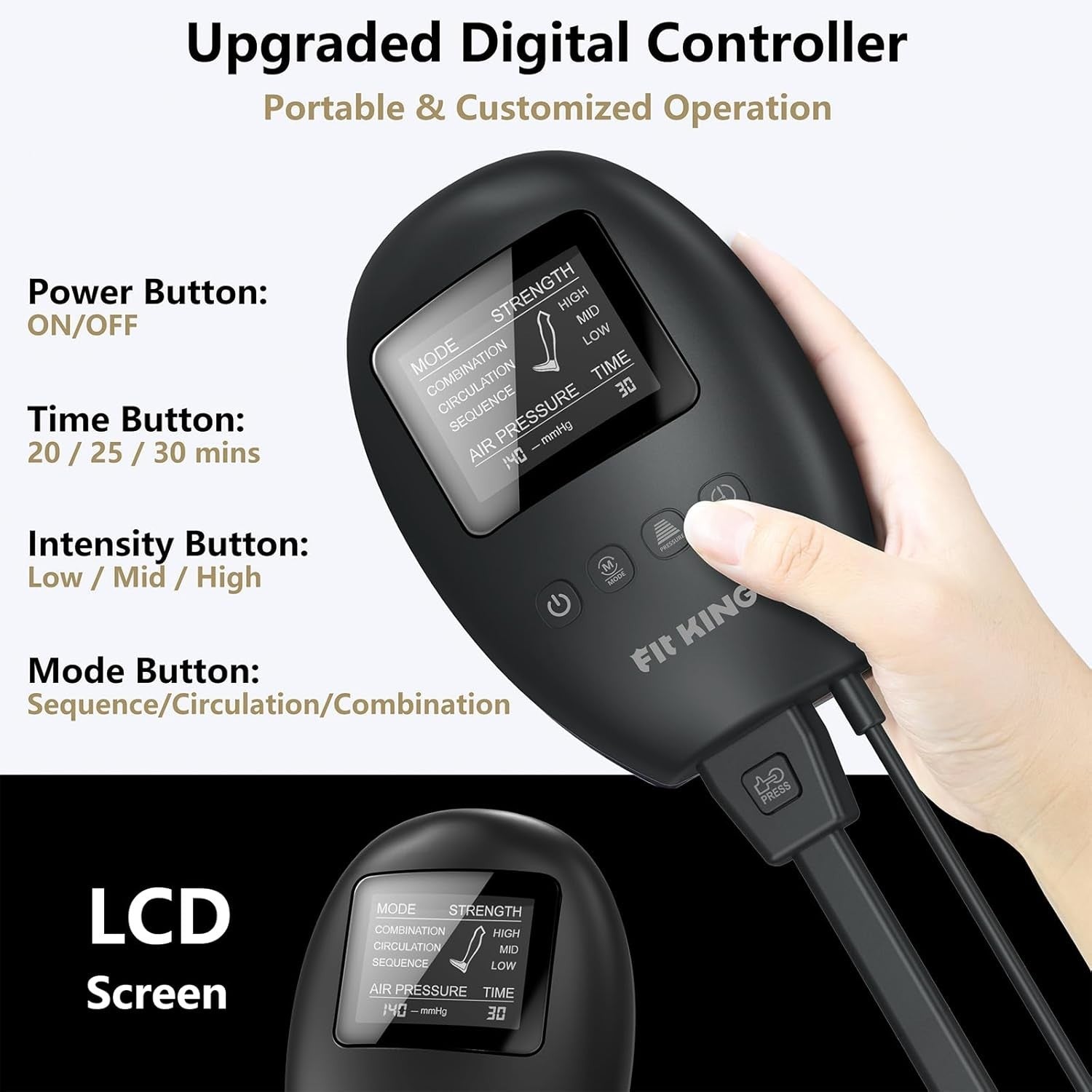 Leg Compression Massager for Circulation Pain Relief Swelling Recovery