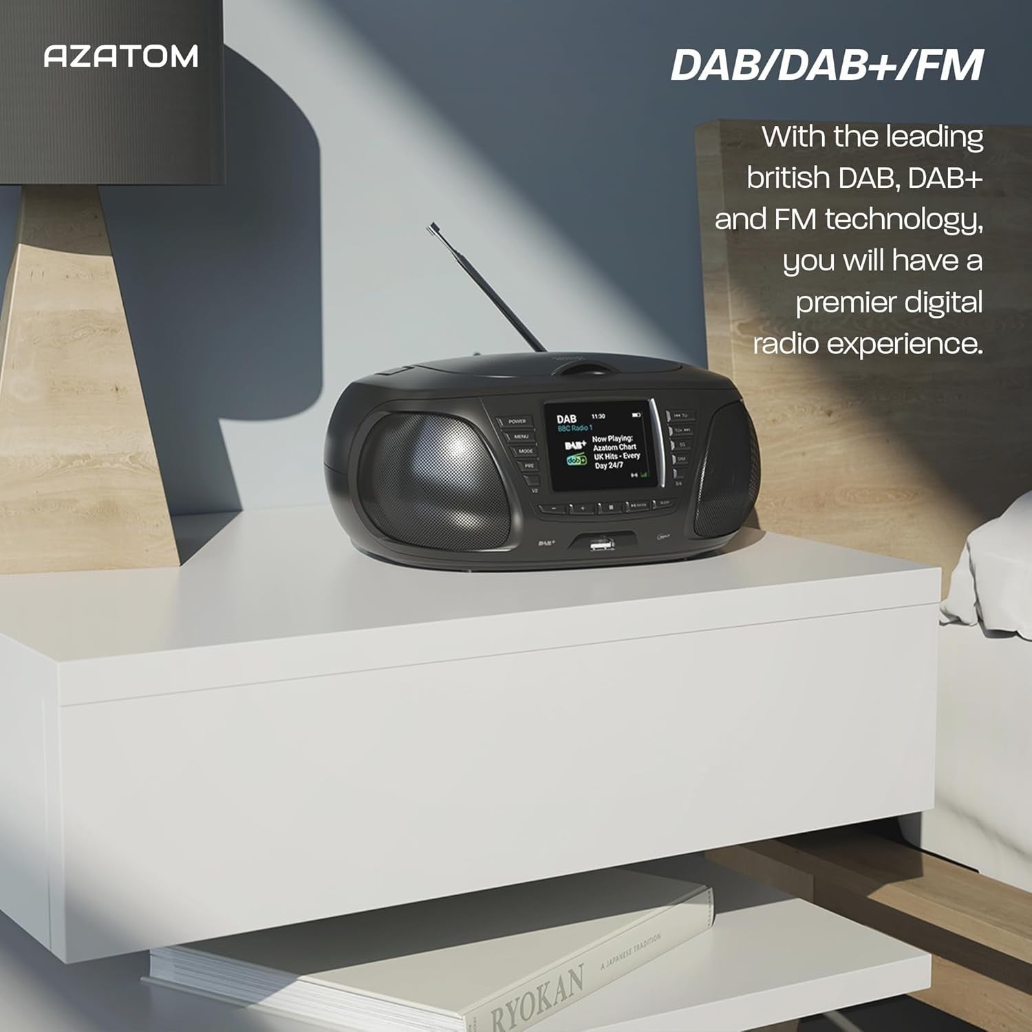 Portable CD Player DAB/DAB+ FM Radio Bluetooth USB MP3 Battery/Mains