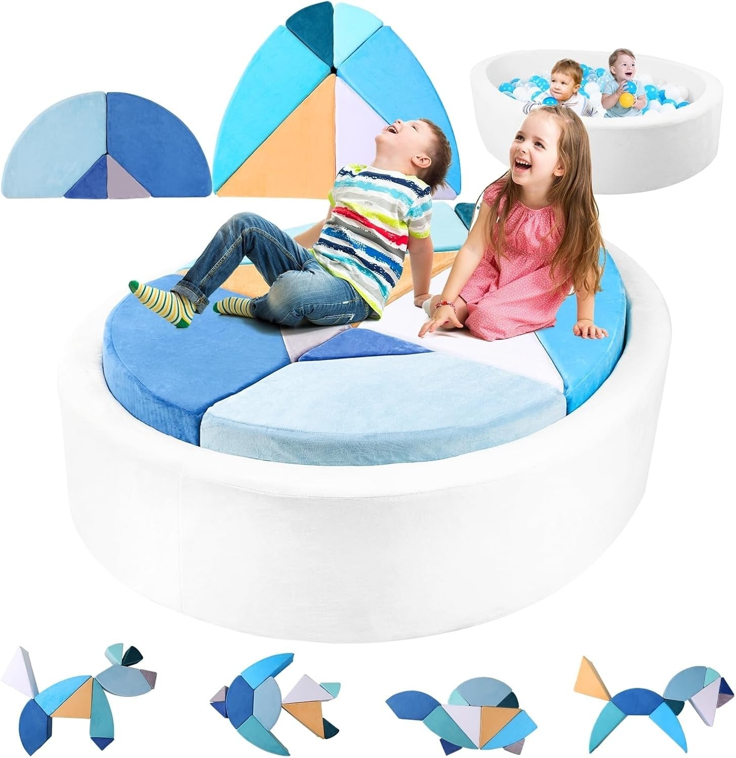 Convertible Kids Egg-Shaped Play Sofa with Ball Pit – Soft, Creative Fun