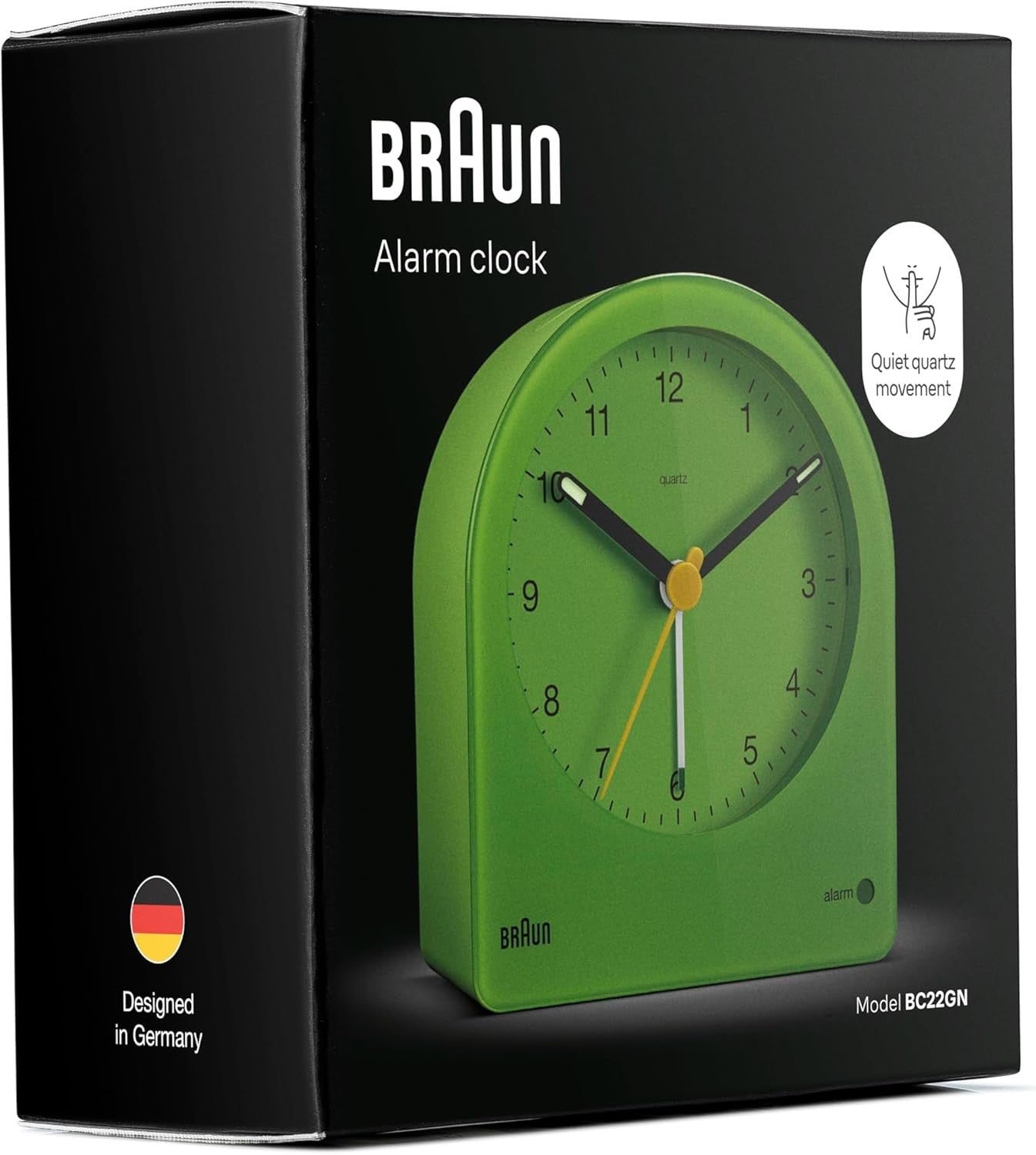 Silent Analogue Alarm Clock Snooze Backlight Quiet Quartz Green