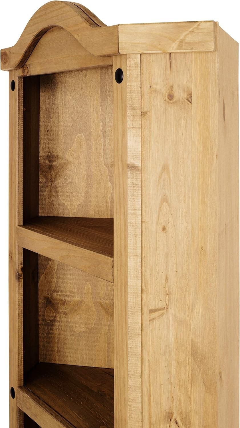 Rustic Solid Pine Corner Bookcase Cabinet with Storage 74x43x188cm