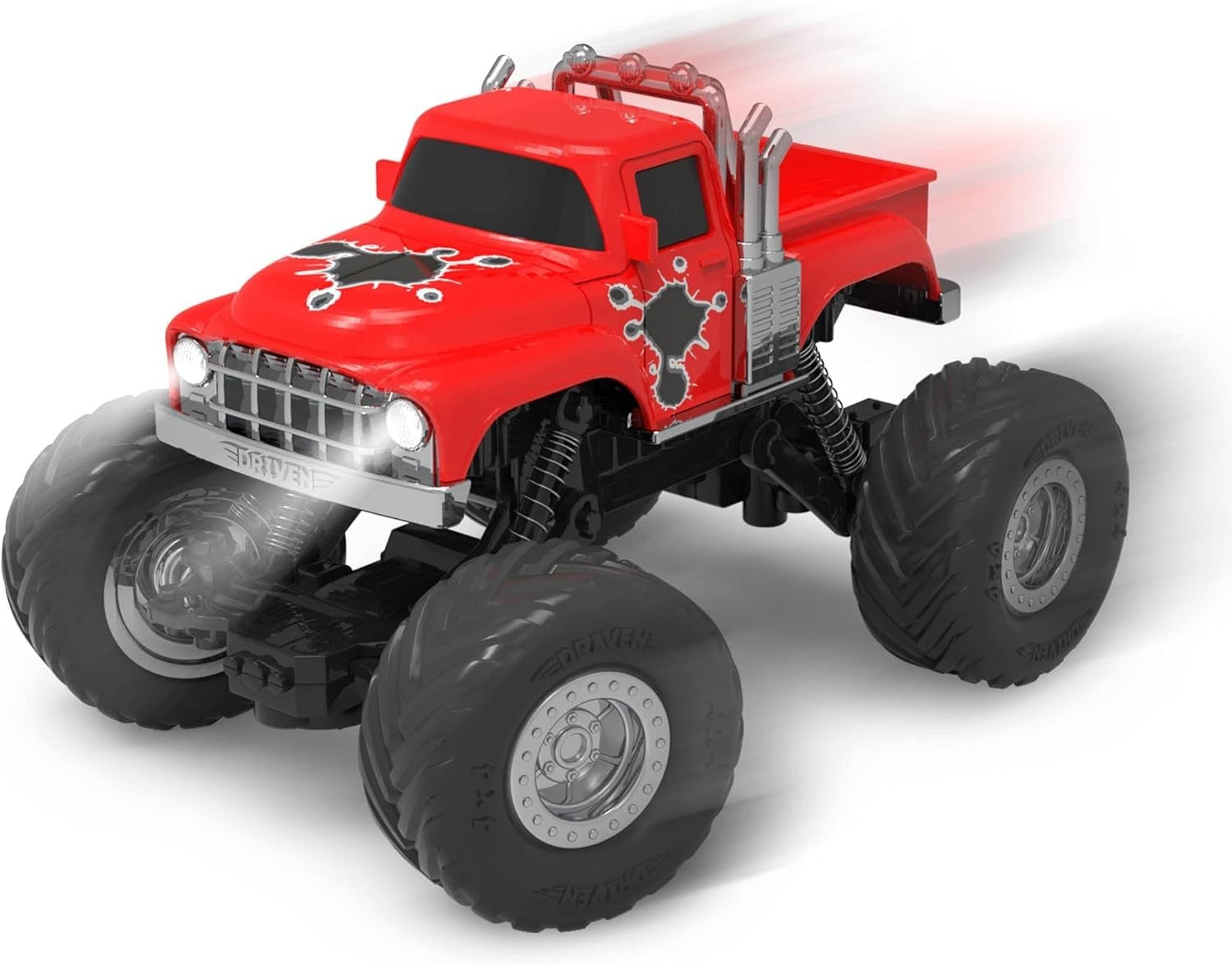 RC Monster Truck Red 4x4 Lights Sounds Remote Control Toy Car for Kids 3+