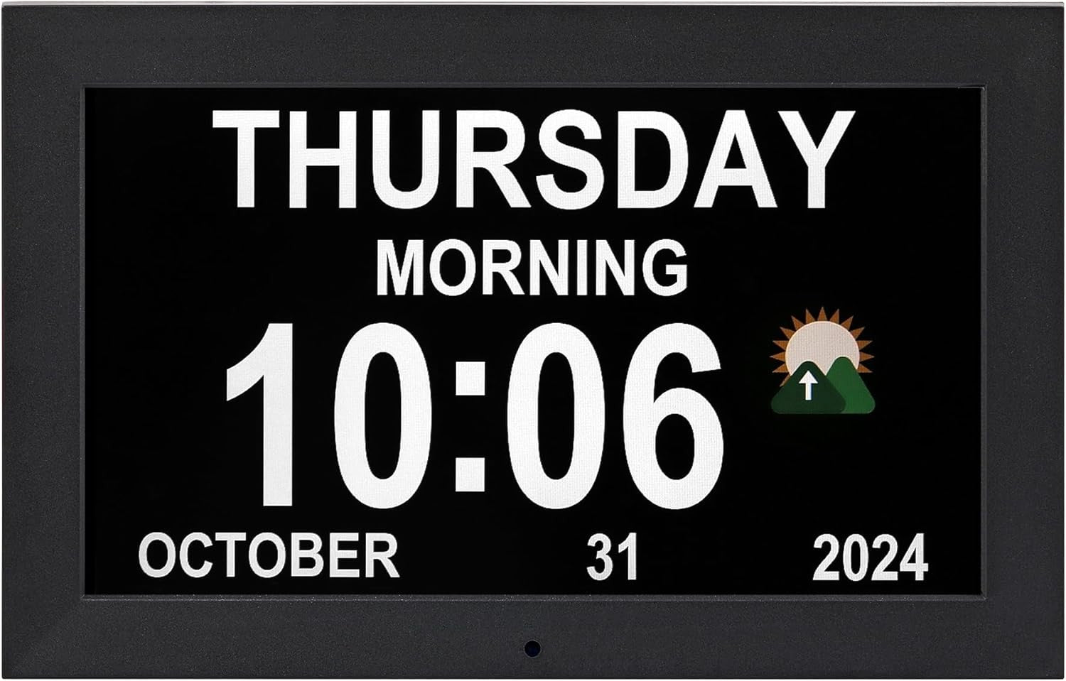Large Digital Dementia Clock Date Day Time Alarm for Elderly Wall Desk