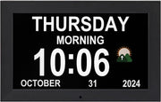 Large Digital Dementia Clock Date Day Time Alarm for Elderly Wall Desk