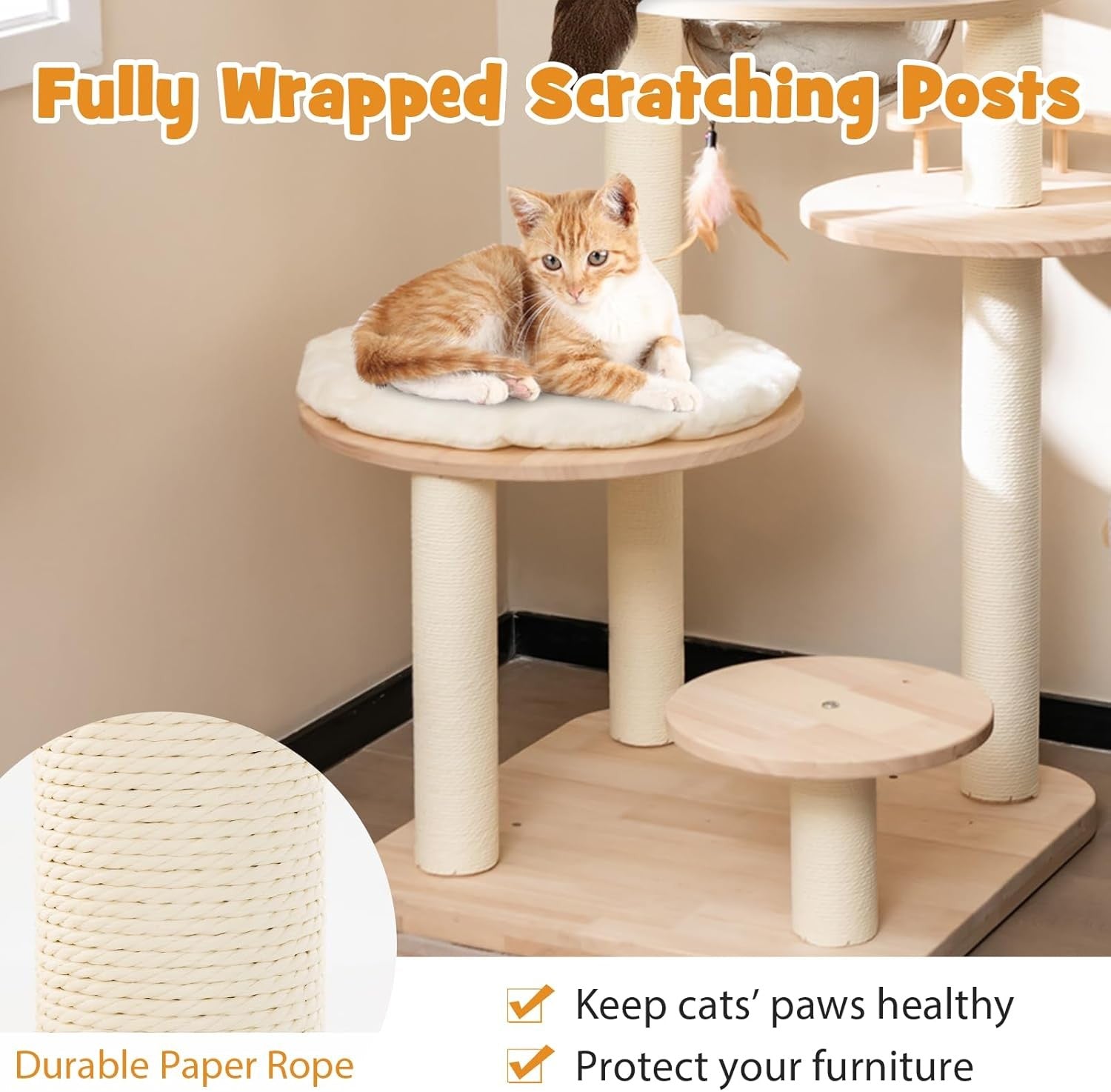 Wooden Cat Tree Activity Centre Multi Level Tower Bed Condo Scratching Posts