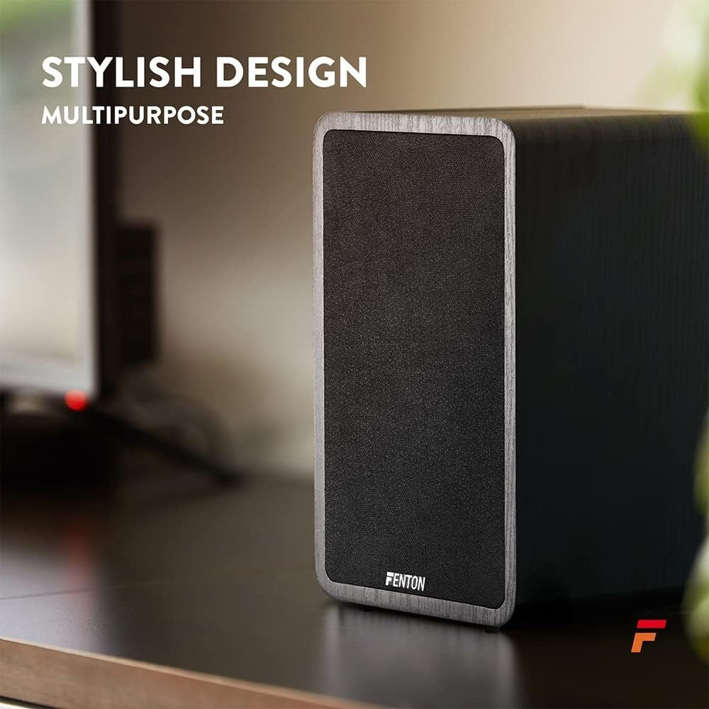 200W Wooden HiFi Bookshelf Speakers 6.5 Inch Stereo Home Audio Pair