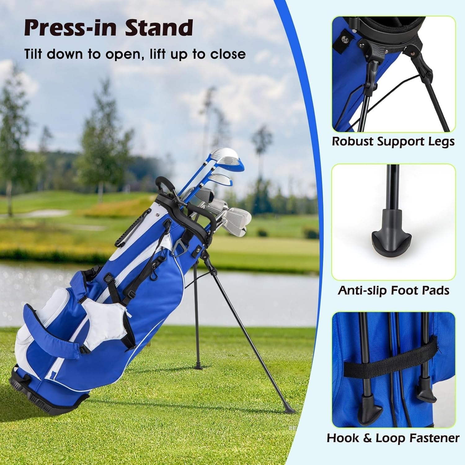 Right Hand Golf Club Set 12pc Woods Irons Wedges Putter Stand Bag