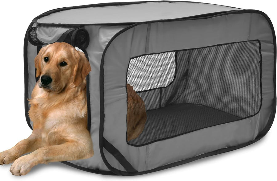Pop-Up Foldable Dog Travel Crate Pet Carrier Tent for Small/Medium Dogs