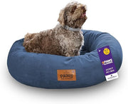 Medium Calming Donut Dog Bed 65cm Washable Non Slip Navy