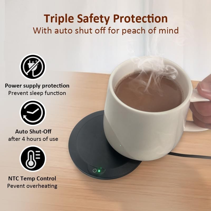 Coffee Mug Warmer 3 Temp Smart Desk Beverage Heater